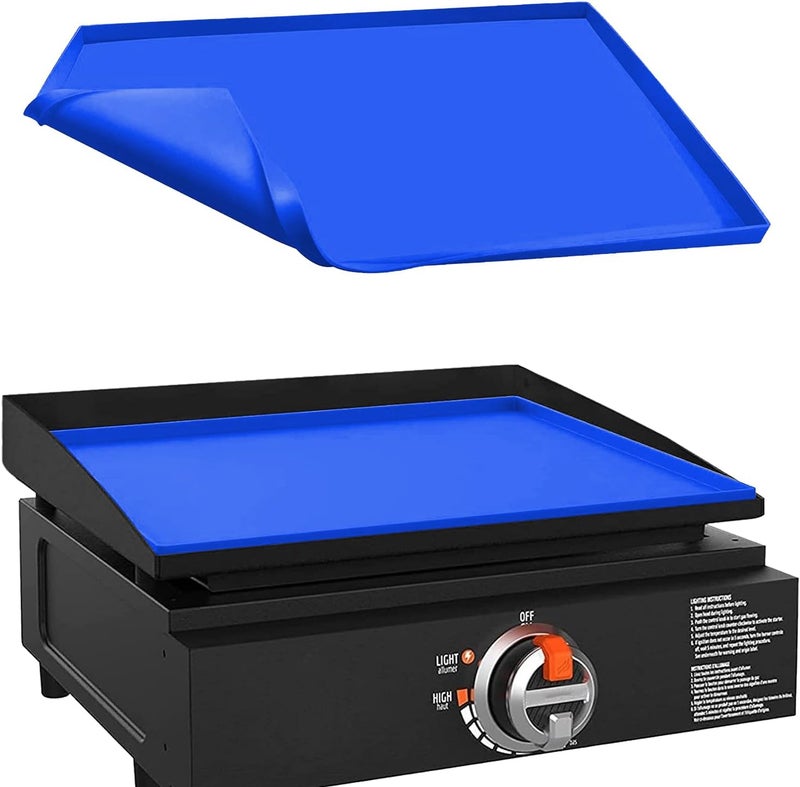 Protebox 17" Silicone Griddle Mat for Blackstone 17 Inch Grill, Heavy Duty Food Grade Silicone Griddle Cover, Protect Your Grill from Dirt & Rust All Year Round (Blue) - Image 1